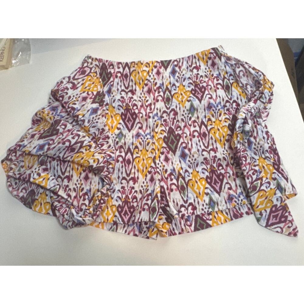 NEW Zara Floral Wrap Skirt Bundle 2 Items Red Yellow Skort Womens Small Pareo - Picture 8 of 13